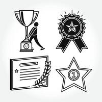 a black and white photo of a star with a ribbon and a star on it. vector