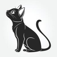 a black cat with a black tail and the word quot the quot eye quot on it vector