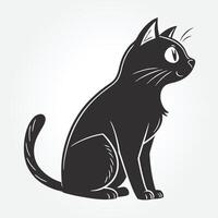 a black cat with a white background that says quot the word quot vector