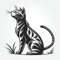 a black cat with a black tail and the word quot the word quot on it vector