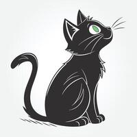 a black cat with green eyes and a black cat with green eyes vector