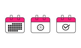 set square icons page calendar design vector
