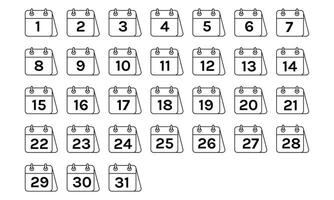 calendar icons set collection design vector