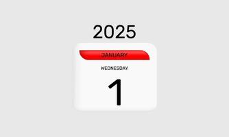 1 january Calendar icon concept design on background vector