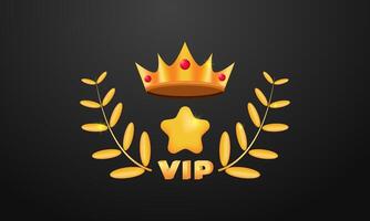 Vip with crown star composition logo icon design vector