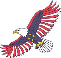a bald eagle with red, white and blue wings vector
