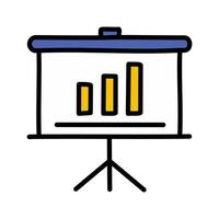 Presentation board , Bar chart filled style icon editable outline vector