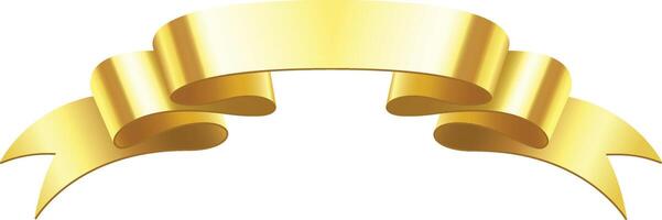 Golden ribbon banner waving with elegance, creating a sophisticated and celebratory atmosphere, perfect for adding a touch of luxury to designs vector