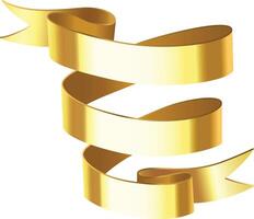 Luxurious golden ribbon swirls and waves, creating elegant curves against a pristine white backdrop, symbolizing celebration, luxury, and achievement vector