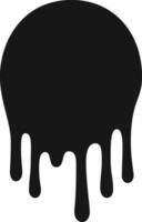 Current black paint streams are flowing down from a circle, creating a visually striking image of fluidity and movement, resembling ink or oil vector