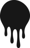 Current black paint streams are dripping, creating abstract shapes on a clean white background, perfect for representing concepts like fluidity, creativity, and artistic expression vector