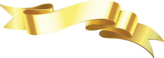 Shiny golden ribbon waving with elegance and style, creating a luxurious and celebratory atmosphere, perfect for highlighting special occasions and adding a touch of sophistication vector
