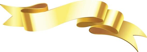 Shiny golden ribbon gracefully waving and floating against a pristine white background, providing ample copy space, perfect for enhancing celebratory and award winning designs vector