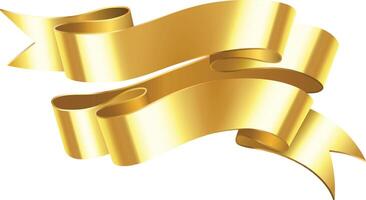 Two shiny and elegant golden ribbons waving in the wind, creating a luxurious and celebratory atmosphere, perfect for adding a touch of sophistication to any design vector