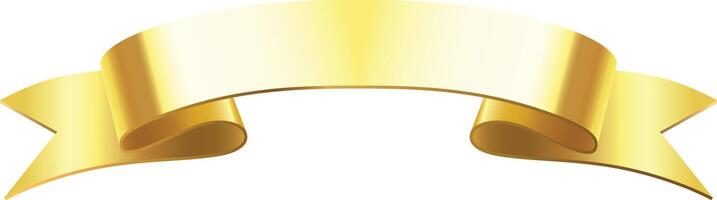 Horizontal golden ribbon banner gracefully waving and creating ample copy space against a crisp white background, ideal for various celebratory and festive designs vector