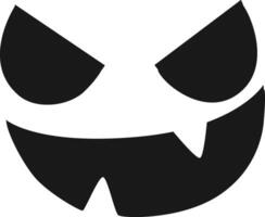Minimal halloween pumpkin carving stencil representing a spooky face with sharp teeth, perfect for creating a scary atmosphere during the holiday season vector