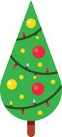 Stylized Christmas tree with colorful ornaments and string lights evoking the festive atmosphere of Christmas time, perfect for holiday projects vector