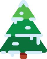 Simple Christmas tree adorned with snow and icicles, perfect for holiday projects, greeting cards, websites, articles, and a variety of festive designs vector