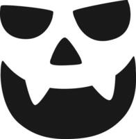 Minimalist illustration of a halloween pumpkin face with a scary expression, showing pointed teeth and slanted eyes, ideal for halloween decoration vector