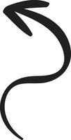 Simple black arrow pointing left and curving downwards, featuring a clean and modern design. Isolated illustration set against a white background, ideal for navigation concepts vector