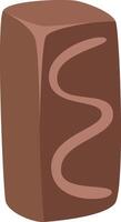 Chocolate bar featuring a creamy milk filling, creatively shaped into a stylized letter S and standing upright against a clean white background, exuding sweetness and indulgence vector