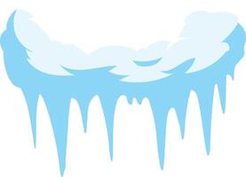 Snowdrift adorned with hanging icicles, melting gently under warm sunlight, creating a captivating winter wonderland scene against a pristine white background vector