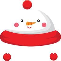 Cartoon snowman juggling red balls wearing a red scarf, smiling and looking forward on a white background, ideal for Christmas and winter projects vector
