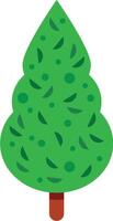 Lush green tree with small leaves and round fruits is growing on a white background, creating a simple yet vibrant representation of nature vector