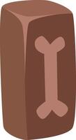 Brown dog treat featuring a playful bone symbol, sitting patiently for a hungry pet. Simple cartoon style illustration, isolated against a bright white background vector