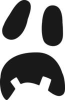 Minimalist illustration of a scary ghost face with oval eyes and open mouth screaming, ideal for halloween decorations and themed projects vector