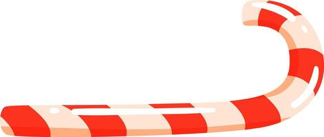 Christmas candy cane featuring vibrant red and white stripes resting on a clean white background, adding a festive touch to holiday projects and seasonal celebrations vector