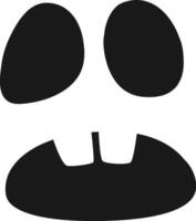 Black and white illustration featuring a Halloween pumpkin face expressing negative emotions, ideal for enhancing spooky and festive designs during the autumn season vector