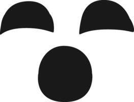 Surprised face featuring closed eyes and an open mouth, vividly expressing astonishment, crafted using simple geometric shapes against a clean white background vector