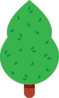 Stylized green tree featuring a rounded, teardrop shaped crown and a sturdy brown trunk, radiating tranquility and showcasing the beauty of nature in a vibrant, decorative design vector
