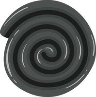 Liquorice candy twisting into a mesmerizing spiral, showcasing light reflections against a clean white background, creating an enticing and playful visual treat vector