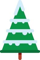 Simple christmas tree covered by snow with stylized design, perfect for christmas projects, greeting cards, websites, social media and much more vector