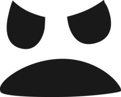 Stylized graphic representing an angry face conveying negative emotions such as displeasure, frustration, or irritation through a frowning mouth and narrowed eyes vector
