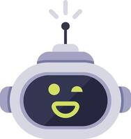 Winking and smiling robot with a blinking antenna, expressing happiness and playfulness, perfect for technology, communication, and artificial intelligence projects vector