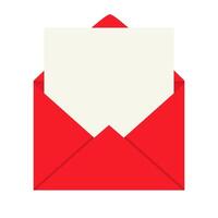 Red open envelope with empty letter vector