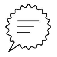 Round zigzag Speech balloon chat bubble line vector