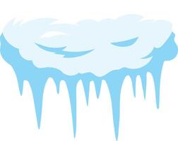 Snowdrift featuring hanging icicles, isolated against a white background, creating a winter wonderland. Perfect for Christmas and New Year designs, evoking seasonal cheer vector