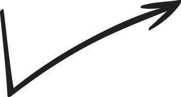 Simple, black, hand drawn arrow starts at the bottom left and extends upward and to the right, conveying a sense of direction, movement, and positive momentum vector