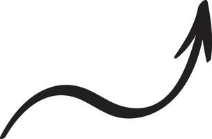 Hand drawn black arrow curving upwards against a clean white background, symbolizing growth, progress, and positive momentum while conveying themes of success and ambition vector