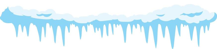 Snow covered roof with hanging icicles creates a winter wonderland scene, perfect for representing cold weather, freezing temperatures, and the beauty of nature during wintertime vector