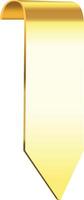 Shiny gold metal bookmark featuring a gracefully curved top edge and a pointed bottom edge, offering a sleek, elegant design ideal for marking pages in books or literature vector