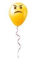 Emoji yellow balloon with an expression of displeasure face vector