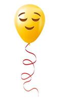Emoji yellow balloon with slightly smiling face vector