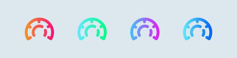 Performance line icon in gradient colors. Fast signs illustration. vector