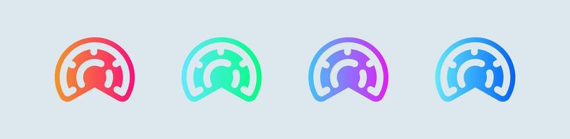 Performance solid icon in gradient colors. Fast signs illustration. vector