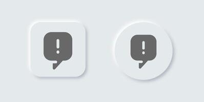 Issue solid icon in neomorphic design style. Problem signs illustration. vector
